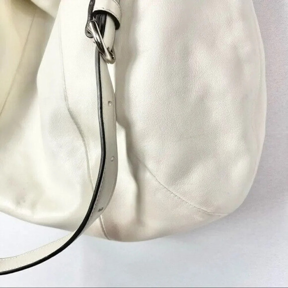 Coach Kristin White Leather Hobo Shoulder Satchel Bag - Picture 9 of 11